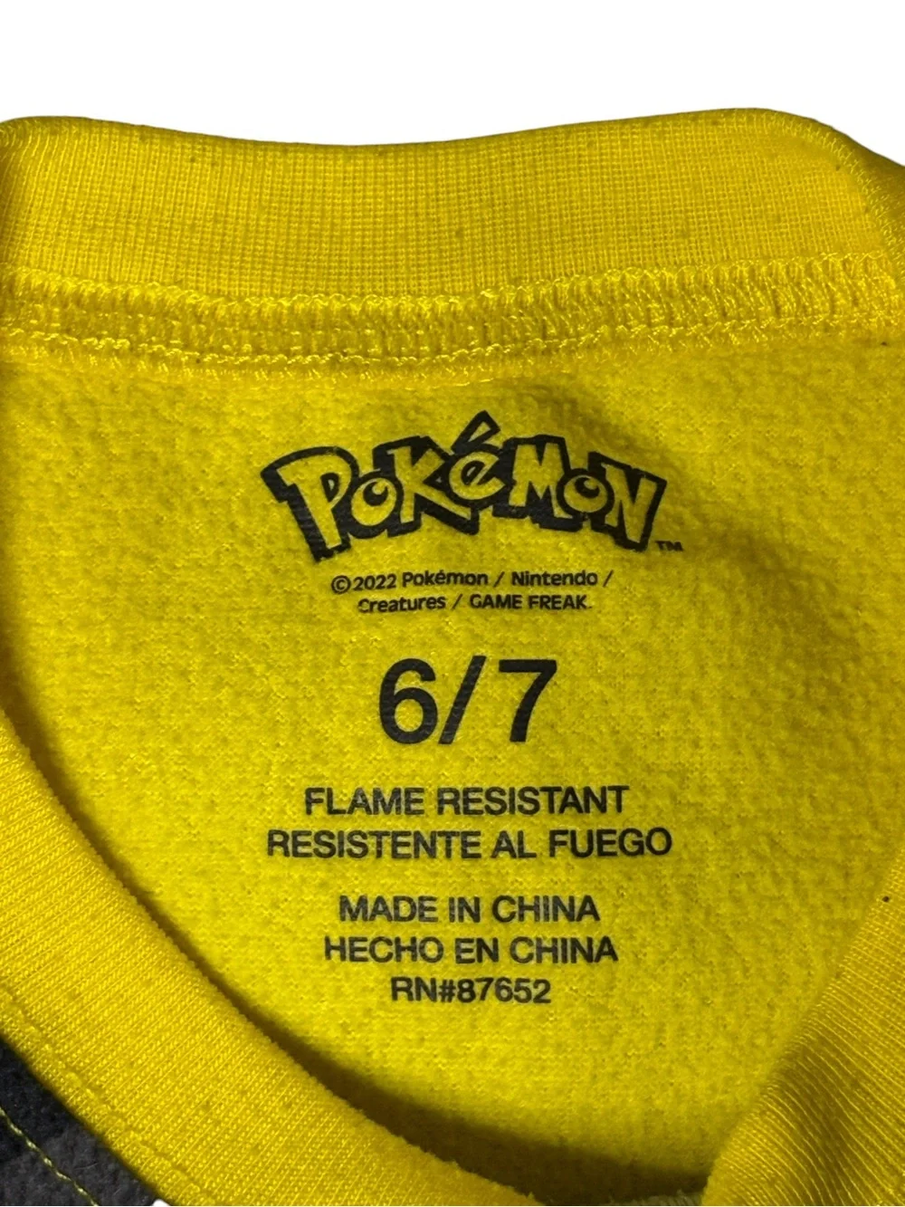 Pokémon Pikachu 2 Piece Pajama Set Size 6/7